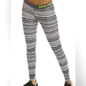 Nike Pro Dri-Fit black, grey, and white leggings—size S